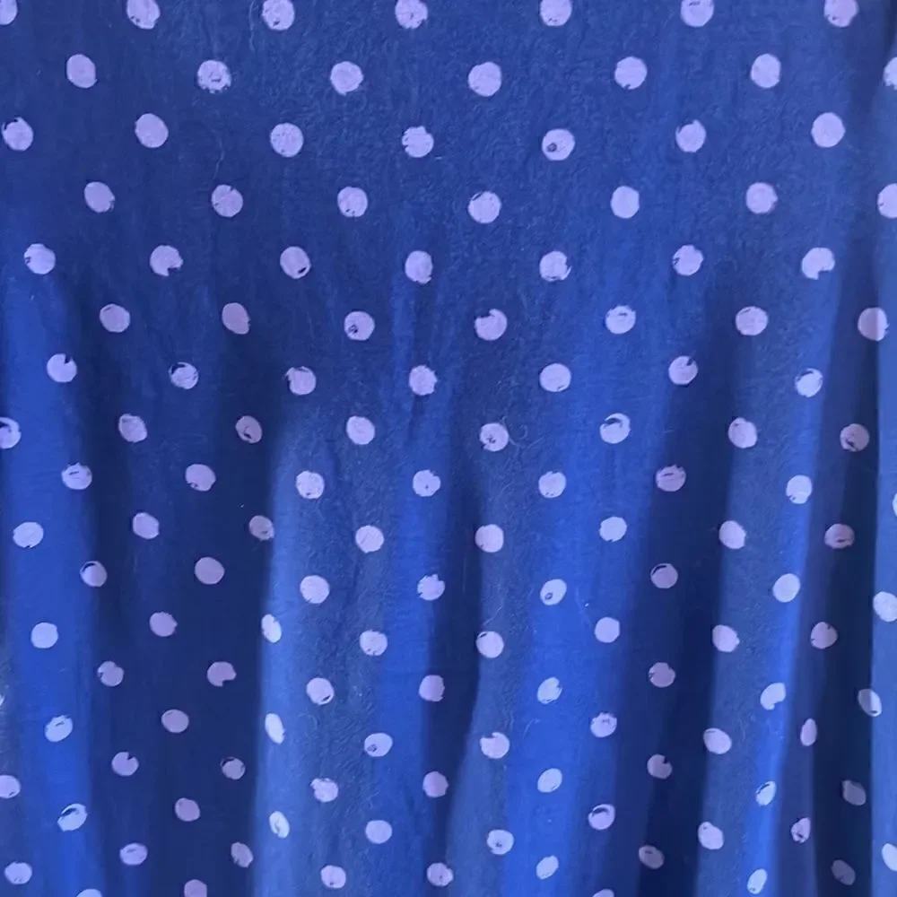 Isaac Mizrahi Women’s Large short sleeve blue and purple cute polka dot dress